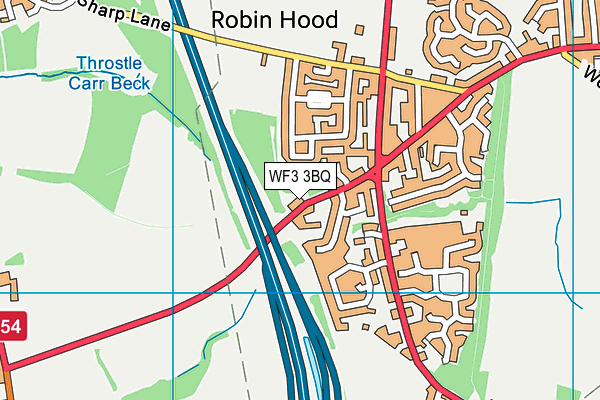WF3 3BQ map - OS VectorMap District (Ordnance Survey) WF3 3BQ map - OS VectorMap District (Ordnance Survey)