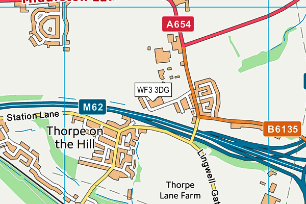 WF3 3DG map - OS VectorMap District (Ordnance Survey) WF3 3DG map - OS VectorMap District (Ordnance Survey)