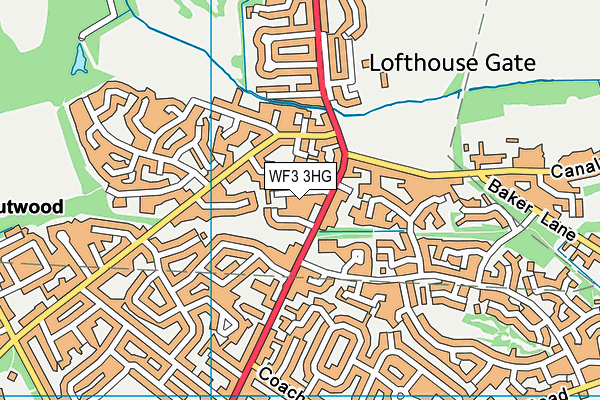 WF3 3HG map - OS VectorMap District (Ordnance Survey) WF3 3HG map - OS VectorMap District (Ordnance Survey)