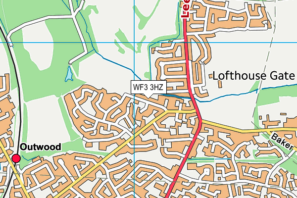 WF3 3HZ map - OS VectorMap District (Ordnance Survey) WF3 3HZ map - OS VectorMap District (Ordnance Survey)