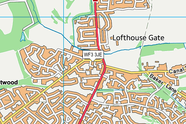 WF3 3JE map - OS VectorMap District (Ordnance Survey) WF3 3JE map - OS VectorMap District (Ordnance Survey)