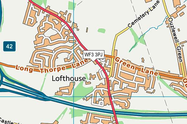 WF3 3PJ map - OS VectorMap District (Ordnance Survey) WF3 3PJ map - OS VectorMap District (Ordnance Survey)