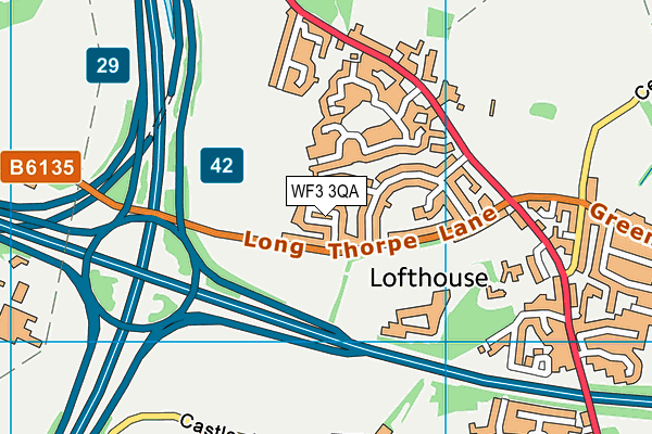WF3 3QA map - OS VectorMap District (Ordnance Survey) WF3 3QA map - OS VectorMap District (Ordnance Survey)