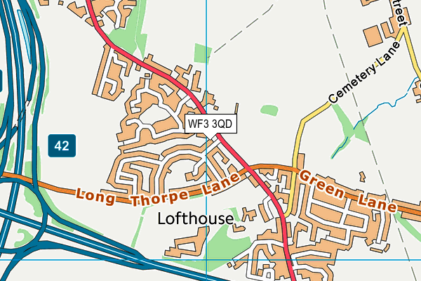 WF3 3QD map - OS VectorMap District (Ordnance Survey) WF3 3QD map - OS VectorMap District (Ordnance Survey)