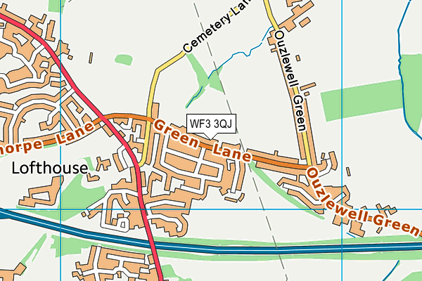 WF3 3QJ map - OS VectorMap District (Ordnance Survey) WF3 3QJ map - OS VectorMap District (Ordnance Survey)