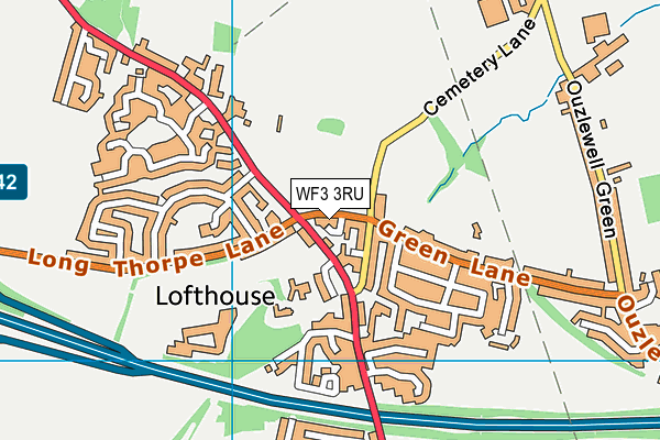 WF3 3RU map - OS VectorMap District (Ordnance Survey) WF3 3RU map - OS VectorMap District (Ordnance Survey)
