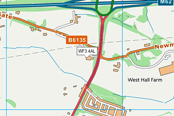 WF3 4AL map - OS VectorMap District (Ordnance Survey)