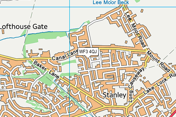 WF3 4QJ map - OS VectorMap District (Ordnance Survey) WF3 4QJ map - OS VectorMap District (Ordnance Survey)