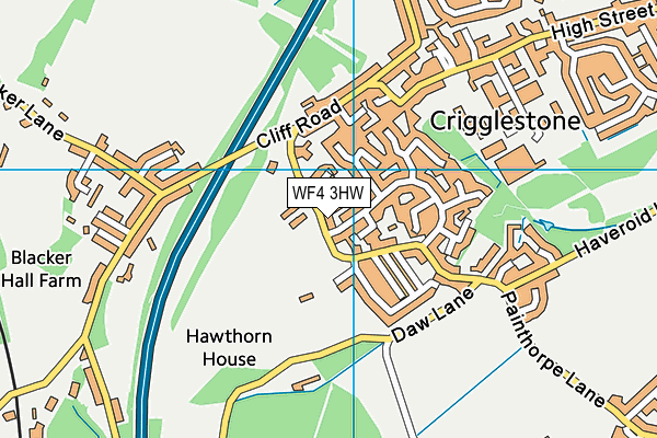 WF4 3HW map - OS VectorMap District (Ordnance Survey)