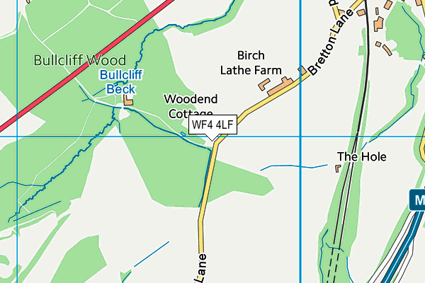 WF4 4LF map - OS VectorMap District (Ordnance Survey) WF4 4LF map - OS VectorMap District (Ordnance Survey)