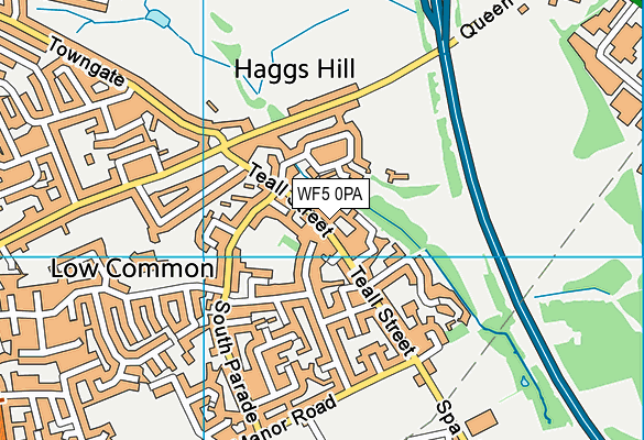 WF5 0PA map - OS VectorMap District (Ordnance Survey)