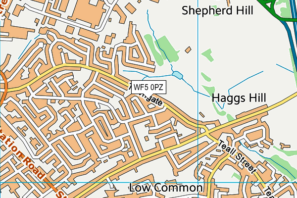 WF5 0PZ map - OS VectorMap District (Ordnance Survey) WF5 0PZ map - OS VectorMap District (Ordnance Survey)