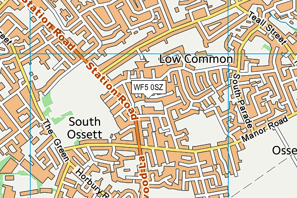 WF5 0SZ map - OS VectorMap District (Ordnance Survey) WF5 0SZ map - OS VectorMap District (Ordnance Survey)