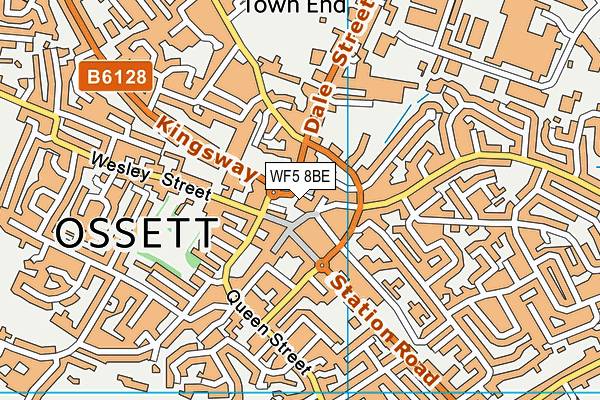 WF5 8BE map - OS VectorMap District (Ordnance Survey) WF5 8BE map - OS VectorMap District (Ordnance Survey)