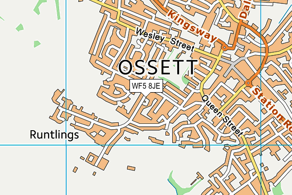 WF5 8JE map - OS VectorMap District (Ordnance Survey) WF5 8JE map - OS VectorMap District (Ordnance Survey)