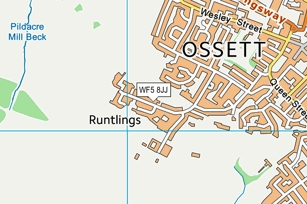 WF5 8JJ map - OS VectorMap District (Ordnance Survey) WF5 8JJ map - OS VectorMap District (Ordnance Survey)