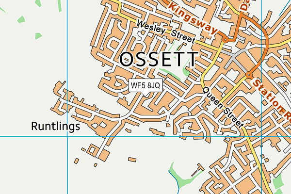 WF5 8JQ map - OS VectorMap District (Ordnance Survey) WF5 8JQ map - OS VectorMap District (Ordnance Survey)