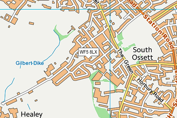 WF5 8LX map - OS VectorMap District (Ordnance Survey) WF5 8LX map - OS VectorMap District (Ordnance Survey)