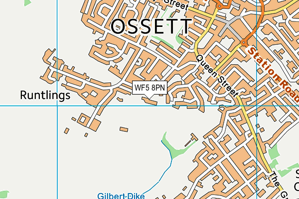 WF5 8PN map - OS VectorMap District (Ordnance Survey) WF5 8PN map - OS VectorMap District (Ordnance Survey)