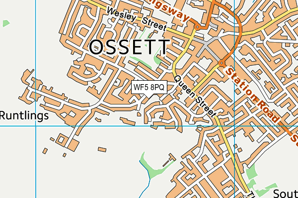 WF5 8PQ map - OS VectorMap District (Ordnance Survey) WF5 8PQ map - OS VectorMap District (Ordnance Survey)