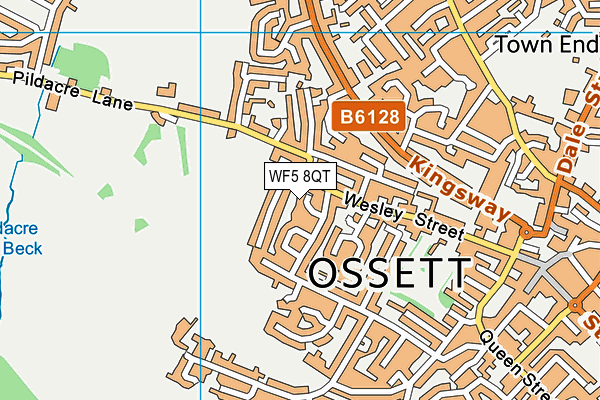 WF5 8QT map - OS VectorMap District (Ordnance Survey) WF5 8QT map - OS VectorMap District (Ordnance Survey)