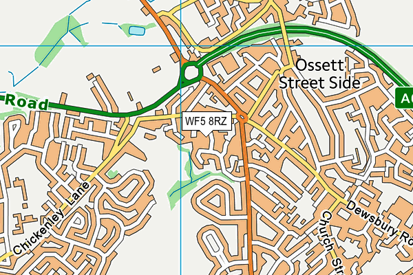 WF5 8RZ map - OS VectorMap District (Ordnance Survey) WF5 8RZ map - OS VectorMap District (Ordnance Survey)