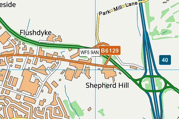 WF5 9AN map - OS VectorMap District (Ordnance Survey) WF5 9AN map - OS VectorMap District (Ordnance Survey)