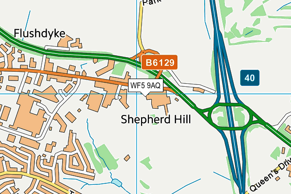 WF5 9AQ map - OS VectorMap District (Ordnance Survey)