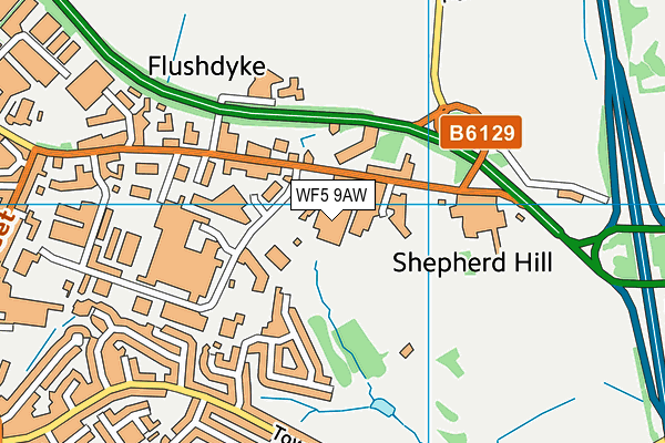 WF5 9AW map - OS VectorMap District (Ordnance Survey) WF5 9AW map - OS VectorMap District (Ordnance Survey)