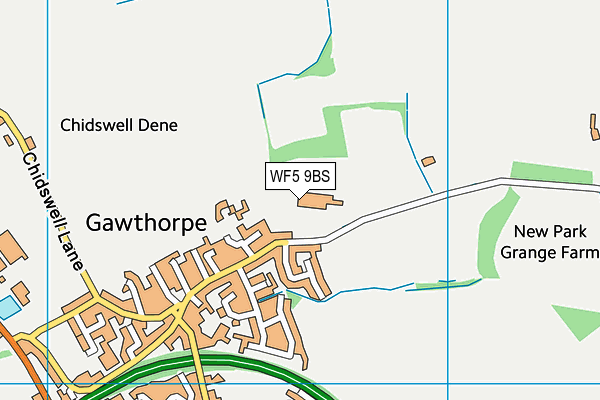 WF5 9BS map - OS VectorMap District (Ordnance Survey) WF5 9BS map - OS VectorMap District (Ordnance Survey)