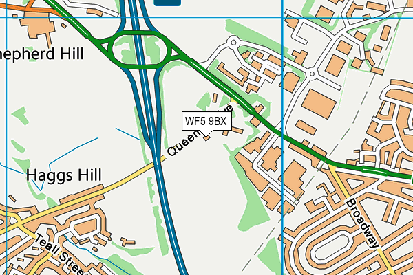 WF5 9BX map - OS VectorMap District (Ordnance Survey) WF5 9BX map - OS VectorMap District (Ordnance Survey)