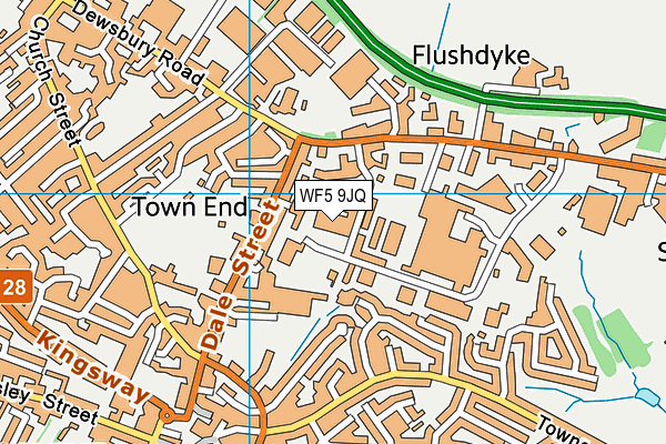 WF5 9JQ map - OS VectorMap District (Ordnance Survey) WF5 9JQ map - OS VectorMap District (Ordnance Survey)