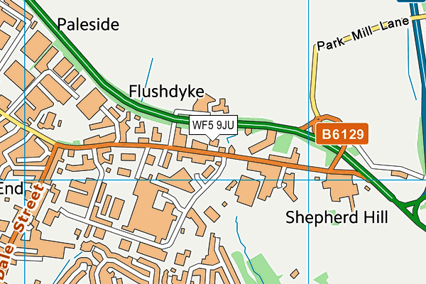 WF5 9JU map - OS VectorMap District (Ordnance Survey) WF5 9JU map - OS VectorMap District (Ordnance Survey)