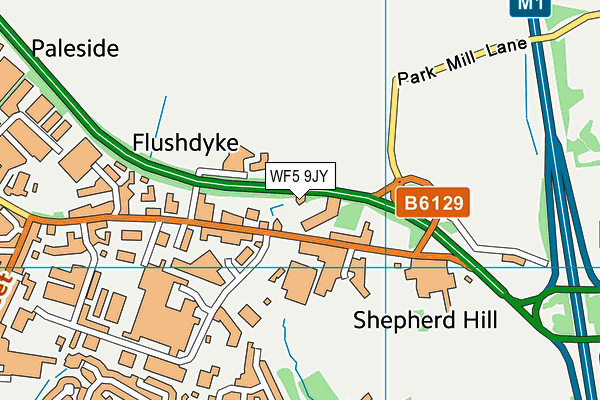WF5 9JY map - OS VectorMap District (Ordnance Survey) WF5 9JY map - OS VectorMap District (Ordnance Survey)