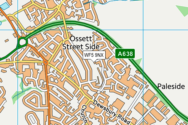 WF5 9NX map - OS VectorMap District (Ordnance Survey) WF5 9NX map - OS VectorMap District (Ordnance Survey)