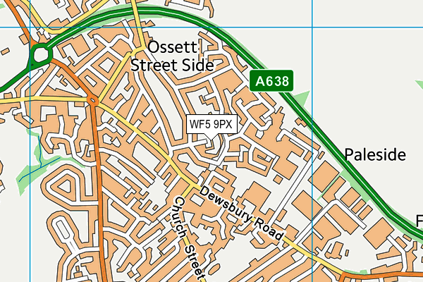 WF5 9PX map - OS VectorMap District (Ordnance Survey) WF5 9PX map - OS VectorMap District (Ordnance Survey)