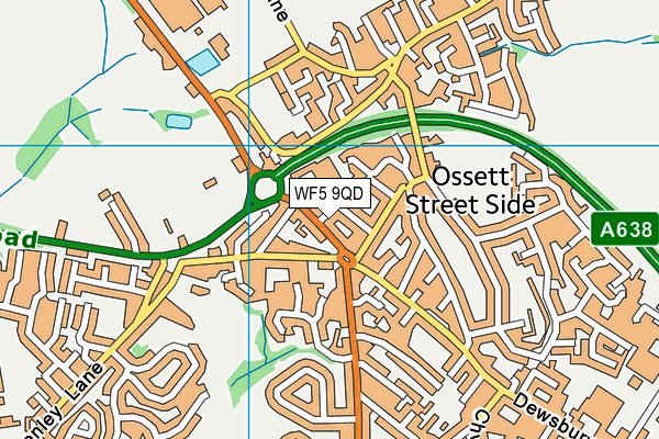 WF5 9QD map - OS VectorMap District (Ordnance Survey) WF5 9QD map - OS VectorMap District (Ordnance Survey)