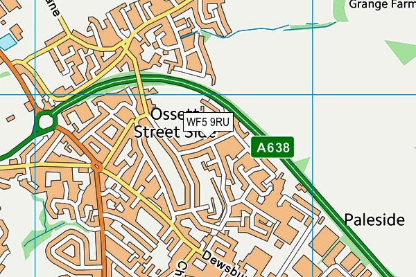 WF5 9RU map - OS VectorMap District (Ordnance Survey) WF5 9RU map - OS VectorMap District (Ordnance Survey)