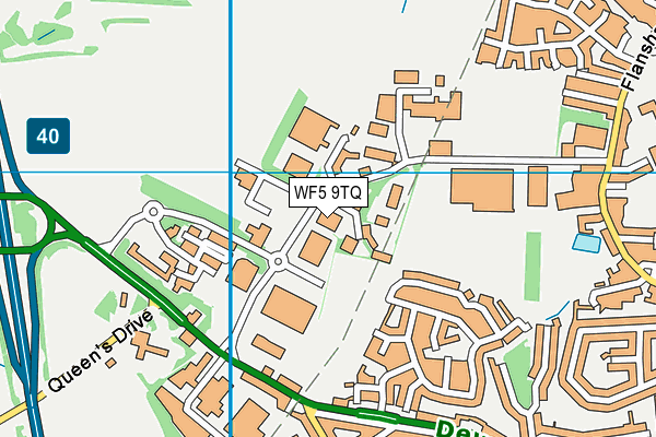 WF5 9TQ map - OS VectorMap District (Ordnance Survey) WF5 9TQ map - OS VectorMap District (Ordnance Survey)