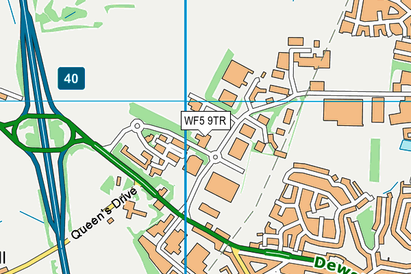 WF5 9TR map - OS VectorMap District (Ordnance Survey) WF5 9TR map - OS VectorMap District (Ordnance Survey)