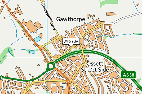 WF5 9UA map - OS VectorMap District (Ordnance Survey)