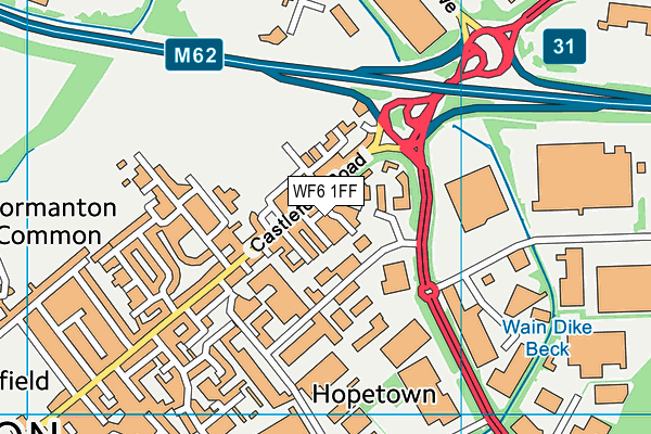 WF6 1FF map - OS VectorMap District (Ordnance Survey) WF6 1FF map - OS VectorMap District (Ordnance Survey)