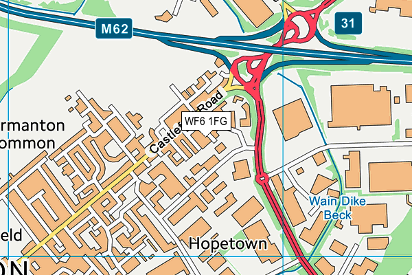 WF6 1FG map - OS VectorMap District (Ordnance Survey) WF6 1FG map - OS VectorMap District (Ordnance Survey)
