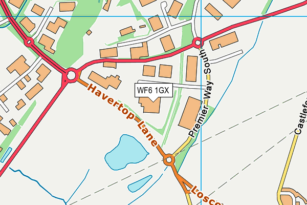 WF6 1GX map - OS VectorMap District (Ordnance Survey) WF6 1GX map - OS VectorMap District (Ordnance Survey)