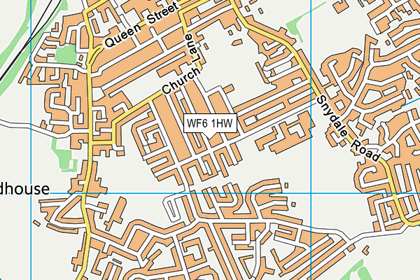 WF6 1HW map - OS VectorMap District (Ordnance Survey) WF6 1HW map - OS VectorMap District (Ordnance Survey)
