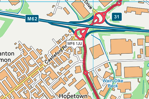 WF6 1JU map - OS VectorMap District (Ordnance Survey) WF6 1JU map - OS VectorMap District (Ordnance Survey)