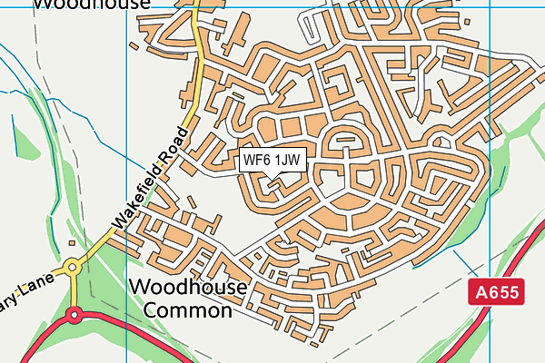 WF6 1JW map - OS VectorMap District (Ordnance Survey) WF6 1JW map - OS VectorMap District (Ordnance Survey)