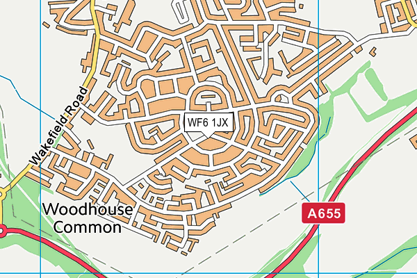 WF6 1JX map - OS VectorMap District (Ordnance Survey) WF6 1JX map - OS VectorMap District (Ordnance Survey)