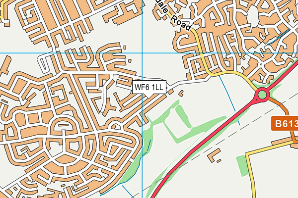 WF6 1LL map - OS VectorMap District (Ordnance Survey) WF6 1LL map - OS VectorMap District (Ordnance Survey)