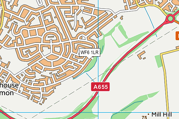 WF6 1LR map - OS VectorMap District (Ordnance Survey) WF6 1LR map - OS VectorMap District (Ordnance Survey)